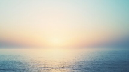 Obraz premium Tranquil seascape at sunrise, showcasing serene waters and a soft gradient sky, perfect for relaxation and peaceful imagery.