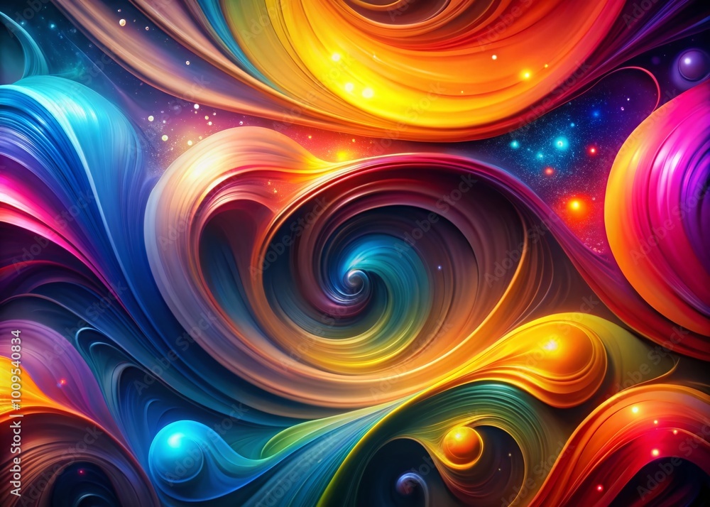 Aufkleber vibrant abstract background with colorful swirls and fluid shapes for modern design projects