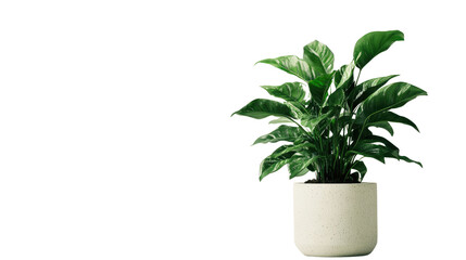 Obraz premium Brown earthen flower pot with green plant isolated on PNG file with transparent background