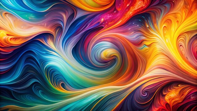 Vibrant abstract blop with colorful swirls and fluid shapes creating a dynamic artistic design