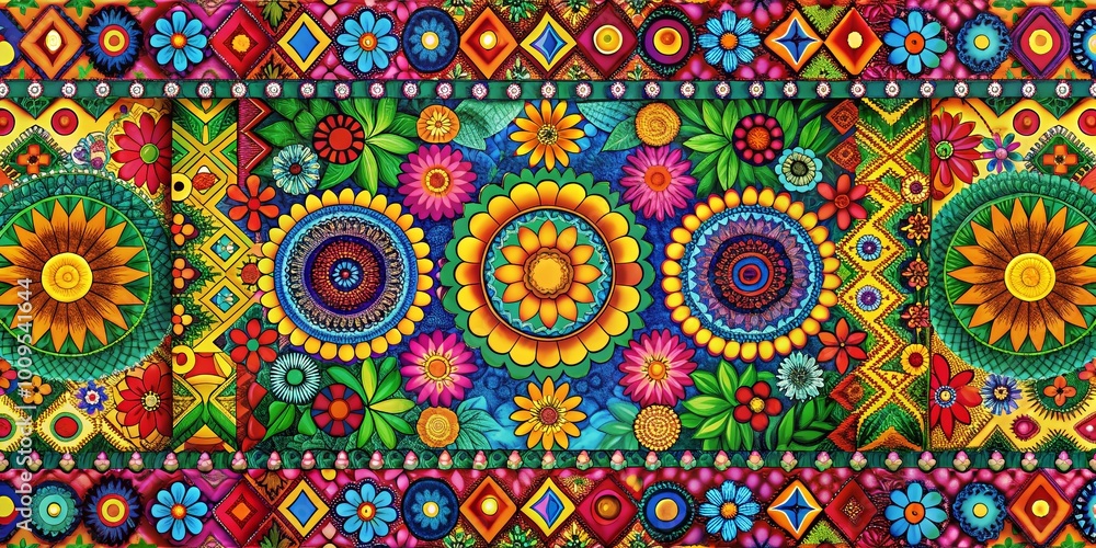 Poster vibrant abstract border design with colorful patterns perfect for backgrounds and creative projects