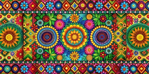 Vibrant Abstract Border Design with Colorful Patterns Perfect for Backgrounds and Creative Projects