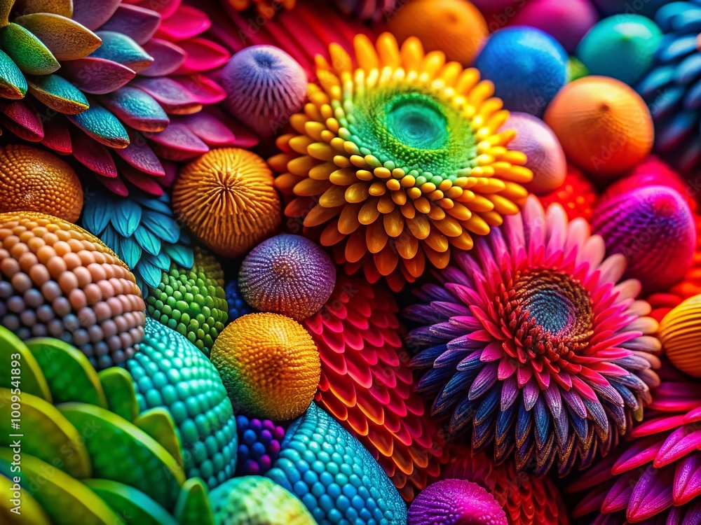 Aufkleber vibrant abstract composition of colorful shapes and textures creating a dynamic visual experience
