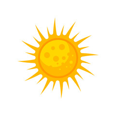 orange sun, sunshine - vector illustration	