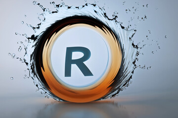 illustration of a letter in a watersplash 