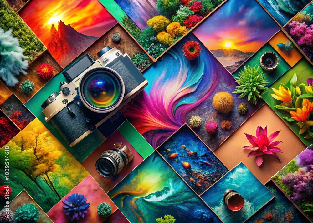 Poster vibrant and colorful abstract background design for creative projects and digital art applications