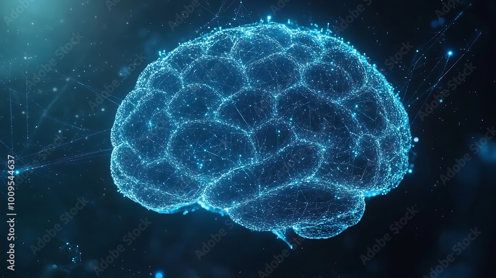 Poster abstract neural connections symbolizing breakthroughs in ai technology development