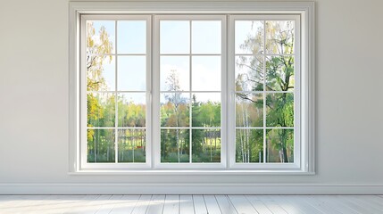 Double casement window with clear glass and sleek frame