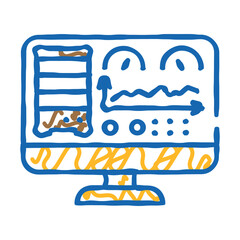 Naklejka premium database dashboard doodle icon sketch vector. database dashboard sign. isolated symbol illustration
