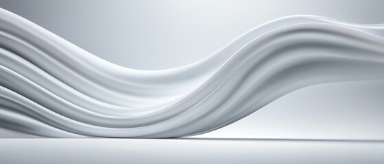 Obraz premium A white, wavy background with three light gray overlays