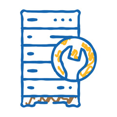 server maintenance database doodle icon sketch vector. server maintenance database sign. isolated symbol illustration