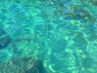 Blue turquoise ocean transparent water background 