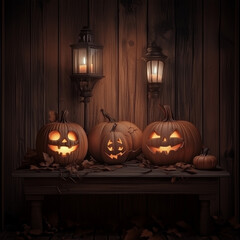 Obraz premium a helloween background with pumpkins