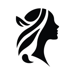 Spa wellness logo beauty woman head female flower icon vector