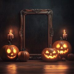 a helloween background with pumpkins