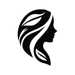 Spa wellness logo beauty woman head female flower icon vector