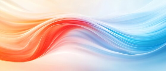 Obraz premium A blue top with wavy design and an orange-white bottom half as background