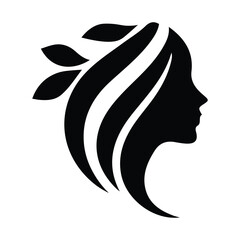 Spa wellness logo beauty woman head female flower icon vector
