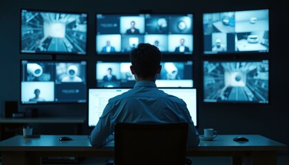 Security Operator Monitoring Surveillance System