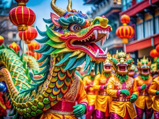 Fototapeta premium Vibrant Color Palette for the Year of the Dragon Celebrations and Festivities in Asian Culture