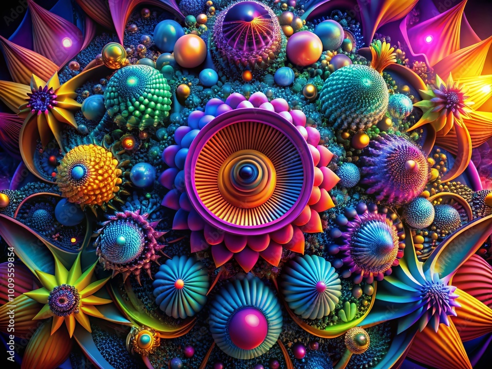Poster vibrant colorful 3d abstract design with dynamic shapes and patterns for creative projects and art