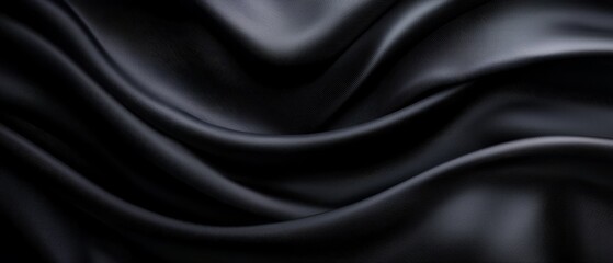 Fototapeta premium A tight shot of a black fabric featuring a undulating pattern at its upper and lower edges