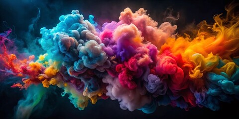 Vibrant Colored Smoke Background for Creative Designs, Abstract Art, and Atmospheric Effects