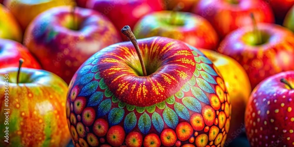 Aufkleber vibrant colorful appla with bright patterns and textures perfect for background or decorative use