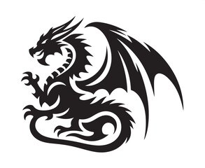 dragon logo silhouette vector