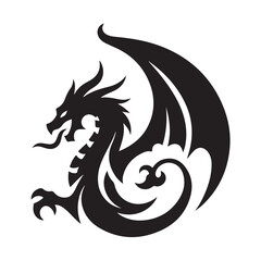 dragon logo silhouette vector