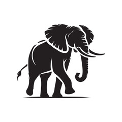 Obraz premium Elephant Standing Silhouette