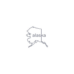 Line Alaska Logo Design Vector