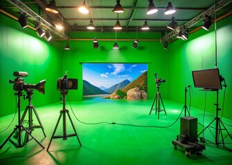 Vibrant Green Screen Background for Video Production and Creative Projects with Customization Options