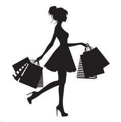 Shopping Girl silhouette vector