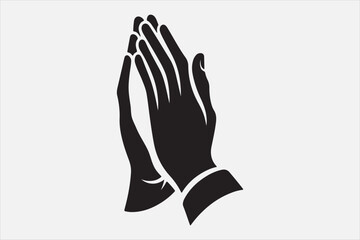 Silhouette two hands in a praying position