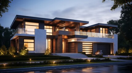 Fototapeta premium New luxury home construction Exterior