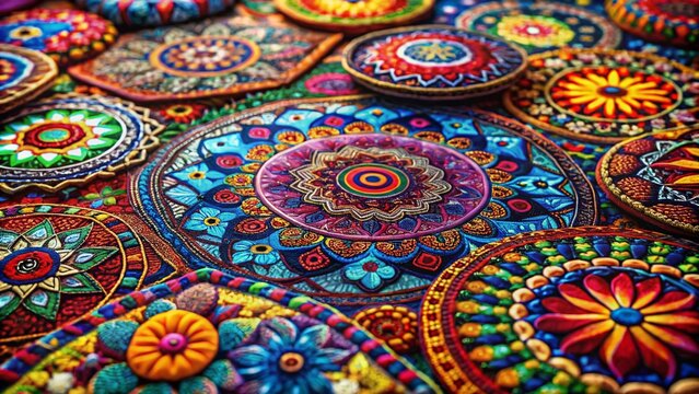 Vibrant Kand Colorful Abstract Patterns with Intricate Designs and Shapes for Creative Projects