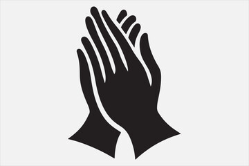 Silhouette two hands in a praying position