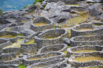 Ancient circular ruins of celtic origin in Galicia. La Guardia - Spain