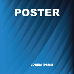 Moder wave blue color gradient music poster background vector design. bunch of retro wall decoration, groovy,funky geometric shape. Vintage hippie wall art for interior, ad,feed banner, cover, poster