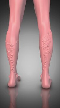 Concept of varicose veins, venous insufficiency, and vascular disease on leg