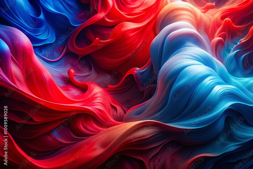 Poster vibrant red and blue abstract background with smooth gradients and dynamic color blends for design