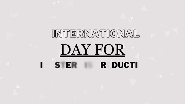 International Day for Disaster Risk Reduction - 13 October
