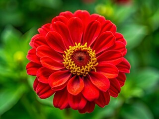 Vibrant Red Flower in Bloom Against a Soft Green Background Capturing Nature's Beauty and Elegance