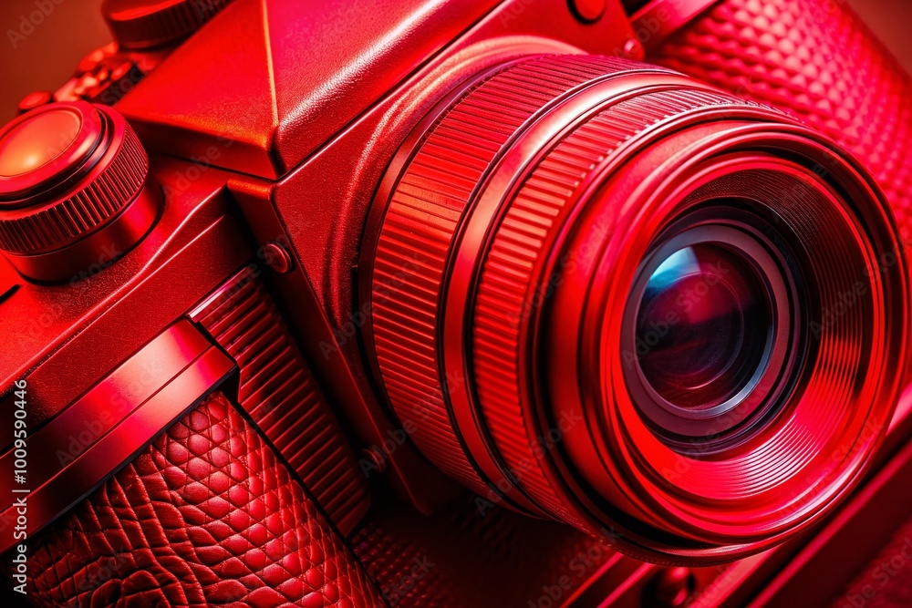 Poster vibrant red outline with abstract design elements for modern graphics and creative projects