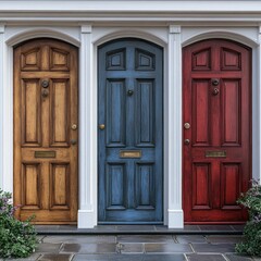 Assorted Home Doors on Isolated Background