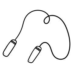Hand drawn doodle jump rope on white background.