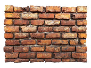 Brick wall isolated on transparent background