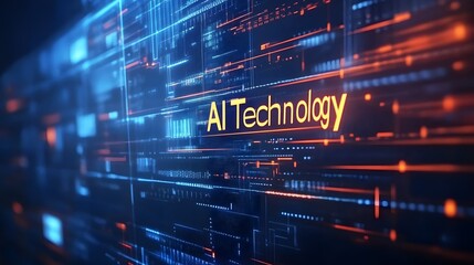 Fototapeta premium AI Technology, Futuristic, Networks, Abstract Image, Texture, Pattern Background, Wallpaper, Smartphone Cover and Screen, PC, Laptop, 9:16 and 16:9 Format