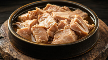 Canned Fish Delicacies on Rustic Board